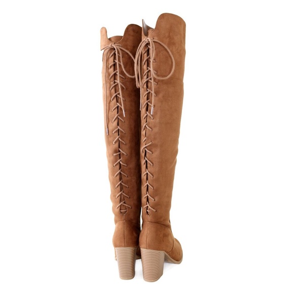 aspen-chestnut-suede-over the knee boots - Picture 3 of 6